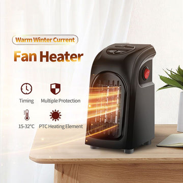 Mini Electric Air Heater: Ceramic Wall Heater for Warmth in Home, Office, and Camping