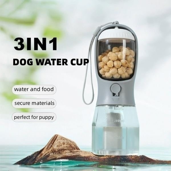 Pet Travel Companion: 3-in-1 Portable Dog Cup for Drinking, Food, and Waste