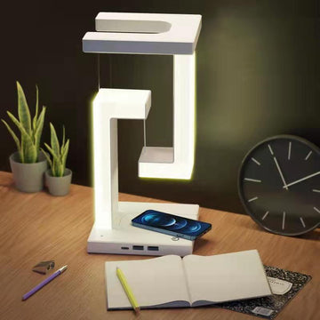 Wireless Charging Suspension Table Lamp: Creative Floating Balance for Home Bedroom